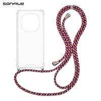 Θήκη Σιλικόνης με Κορδόνι Sonique Armor Clear Xiaomi Redmi Note 15 Pro 4G Rainbow Μπορντό