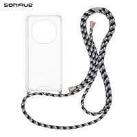 Θήκη Σιλικόνης με Κορδόνι Sonique Armor Clear Xiaomi Redmi Note 15 Pro 4G Rainbow Μαύρο
