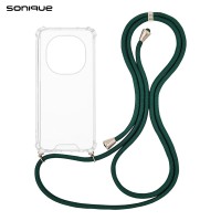 Θήκη Σιλικόνης με Κορδόνι Sonique Armor Clear Xiaomi Redmi Note 15 Pro 5G Πράσινο Σκούρο