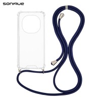 Θήκη Σιλικόνης με Κορδόνι Sonique Armor Clear Xiaomi Redmi Note 15 Pro 5G Μπλε Σκούρο