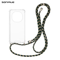 Θήκη Σιλικόνης με Κορδόνι Sonique Armor Clear Xiaomi Redmi Note 15 Pro 5G Rainbow Πράσινο