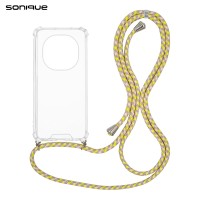 Θήκη Σιλικόνης με Κορδόνι Sonique Armor Clear Xiaomi Redmi Note 15 Pro 5G Rainbow Κίτρινο