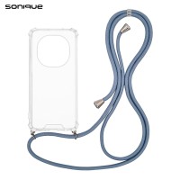 Θήκη Σιλικόνης με Κορδόνι Sonique Armor Clear Xiaomi Redmi Note 15 Pro Plus 5G / Poco M8 Pro 5G Μπλε Γκρι