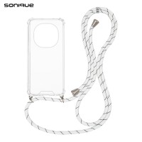 Θήκη Σιλικόνης με Κορδόνι Sonique Armor Clear Xiaomi Redmi Note 15 Pro Plus 5G / Poco M8 Pro 5G Rainbow Λευκό