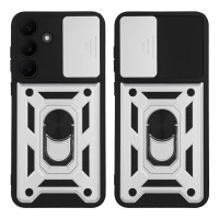 Θήκη Ring Armor CamPro Sonique για Samsung Galaxy S25 FE Ασημί