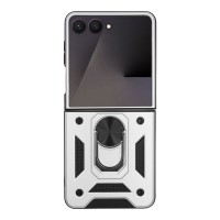 Θήκη Ring Armor CamPro Sonique για Samsung (Large Hole) Galaxy Z Flip 7 Ασημί