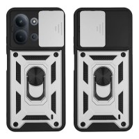 Θήκη Ring Armor CamPro Sonique για Xiaomi Redmi 15C 4G / Redmi 15C 5G / Poco C85 4G Ασημί