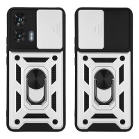Θήκη Ring Armor CamPro Sonique για Motorola Edge 50 Fusion 5G Ασημί