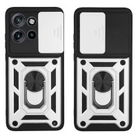 Θήκη Ring Armor CamPro Sonique για Motorola Edge 50 Neo 5G Ασημί