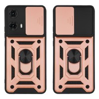 Θήκη Ring Armor CamPro Sonique για Motorola Moto G85 5G Ροζ Χρυσό