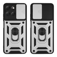 Θήκη Ring Armor CamPro Sonique για Motorola Moto G86 5G / Moto G86 5G Power Ασημί