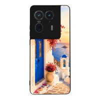 Θήκη Sonique Greek Island Muse Series για Motorola Edge 50 Ultra Ηλιοβασίλεμα Σαντορίνης