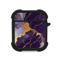 Θήκη Σιλικόνης Marble Series για AirPods 1/2 Μωβ