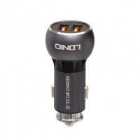 LDNIO C503Q ΦΟΡΤΙΣΤΗΣ ΑΥΤΟΚΙΝΗΤΟΥ QC3.0, 2 PORTS + 1M LIGHTNING CABLE