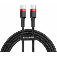 BASEUS CAFULE ΚΑΛΩΔΙΟ ΦΟΡΤΙΣΗΣ, PD 2.0 TYPE-C, 3A, 60W, 1M, ΚΟΚΚΙΝΟ, ΜΑΥΡΟ