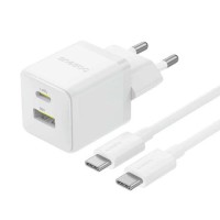 BASEUS PALM ΦΟΡΤΙΣΤΗΣ ΓΡΗΓΟΡΗΣ ΦΟΡΤΙΣΗΣ, 2 ΘΥΡΕΣ, ΜΕ ΚΑΛΩΔΙΟ TYPE-C ΣΕ TYPE-C, 30W, ΛΕΥΚΟΣ