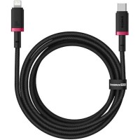 BASEUS DURA SERIES, ΚΑΛΩΔΙΟ ΓΡΗΓΟΡΗΣ ΦΟΡΤΙΣΗΣ, TYPE-C ΣΕ LIGHTNING, 20W, 2m, ΚΟΚΚΙΝΟ-ΜΑΥΡΟ