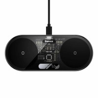 BASEUS DIGITAL LED DISPLAY, ΑΣΥΡΜΑΤΟΣ ΦΟΡΤΙΣΤΗΣ, 2 ΣΕ 1, 20W, ΜΑΥΡΟ