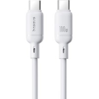BASEUS SILKY SERIES, ΚΑΛΩΔΙΟ ΓΡΗΓΟΡΗΣ ΦΟΡΤΙΣΗΣ, TYPE-C ΣΕ TYPE-C, 100W, 1m, ΛΕΥΚΟ