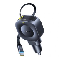 BASEUS PRIMETRIP VR2, ΦΟΡΤΙΣΤΗΣ ΑΥΤΟΚΙΝΗΤΟΥ, ΜΕ ΑΝΑΔΙΠΛΟΥΜΕΝΟ ΚΑΛΩΔΙΟ TYPE-C, 45W, ΜΑΥΡΟΣ