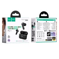 HOCO EQ35 RHYME ΑΣΥΡΜΑΤΑ ΑΚΟΥΣΤΙΚΑ, BLUETOOTH 5.4, ANC+ENC, 400MAH, ΜΑΥΡΑ