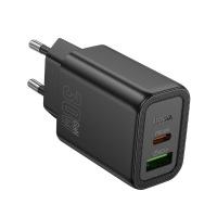 Hoco N63 wall charger 1*USB-A + 1*USB-C PD QC3.0 3A 30W black
