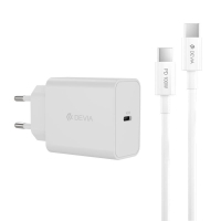 Devia wall charger Rocket PD 45W 1x USB-C white + cable USB-C - USB-C