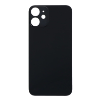 Apple iPhone 12 Mini - Battery Door with Adhesive Large Hole Black With Logo OEM