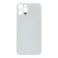 Apple iPhone 12 Pro - Battery Door with Adhesive Large Hole Silver With Logo OEM