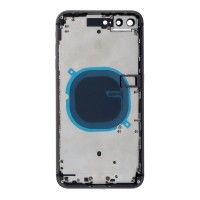 Apple iPhone 8 Plus - Middle Frame Housing Battery Door Back and Bezel + Small Parts Black With Logo OEM