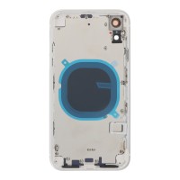 Apple iPhone XR - Middle Frame Housing Battery Door Back and Bezel + Small Parts White With Logo OEM