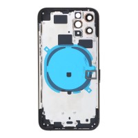 Apple iPhone 11 Pro - Middle Frame Housing Battery Door Back and Bezel + Small Parts Black With Logo OEM