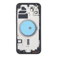 Apple iPhone 12 - Middle Frame Housing Battery Door Back and Bezel + Small Parts Black With Logo OEM
