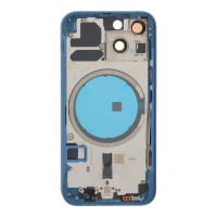 Apple iPhone 13 Mini - Middle Frame Housing Battery Door Back and Bezel + Small Parts Blue With Logo OEM