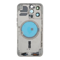 Apple iPhone 13 Pro - Middle Frame Housing Battery Door Back and Bezel + Small Parts White With Logo OEM