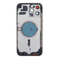 Apple iPhone 13 Pro Max - Middle Frame Housing Battery Door Back and Bezel + Small Parts Black With Logo OEM