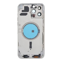 Apple iPhone 13 Pro Max - Middle Frame Housing Battery Door Back and Bezel + Small Parts White With Logo OEM
