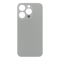 Apple iPhone 15 Pro - Battery Door with Adhesive Large Hole Natural Titanium With Logo OEM