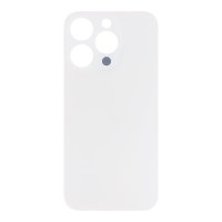 Apple iPhone 15 Pro - Battery Door with Adhesive Large Hole White Titanium With Logo OEM