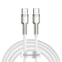 BASEUS Cable Type-C - Type-C, 2m, 100W, Cafule Metal (white) - CATJK-D02