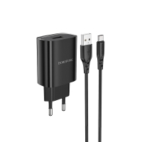 Borofone Wall charger BN1 Innovative - USB - 2,1A with USB to Type C black