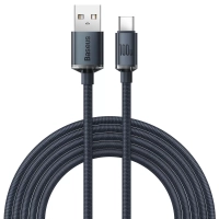 BASEUS Cable USB-A - Type-C, 2m, 100W, Crystal Shine (black) - CAJY000501