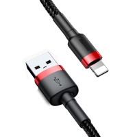 BASEUS Cable USB-A - Lightning, 1m, 2.4A, CAFULE (red+black) - CALKLF-B19