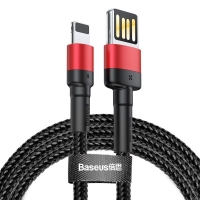 BASEUS Cable USB-A - Lightning, 1 m, 2.4A, CAFULE, CALKLF-G91 black+red