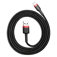 BASEUS Cable USB-A - Lightning, 3m, 2A, CAFULE (red+black) - CALKLF-R91