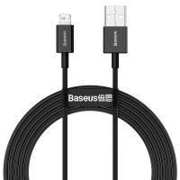 BASEUS Cable USB-A - Lightning, 2m, 2.4A, Superior (black) - CALYS-C01