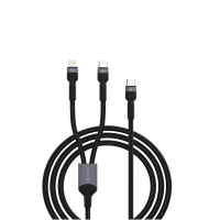 Devia 2in1 cable Extreme EC648 USB-C + USB-C - Lightning 1,2m 3A black