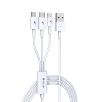 Devia cable 3in1 Smart EC141 USB - Lightning + USB-C + MicroUSB 1,2m 2A white