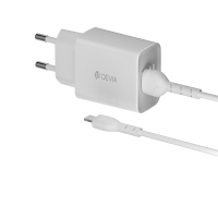Devia wall charger Smart 2xUSB-Α, 2,4A white + Lightning cable