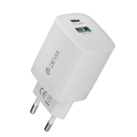 Devia wall charger Smart PD GaN 30W 1xUSB-C + 1xUSB-Α white